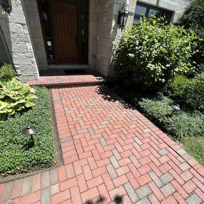Brick paver walkway and entryway