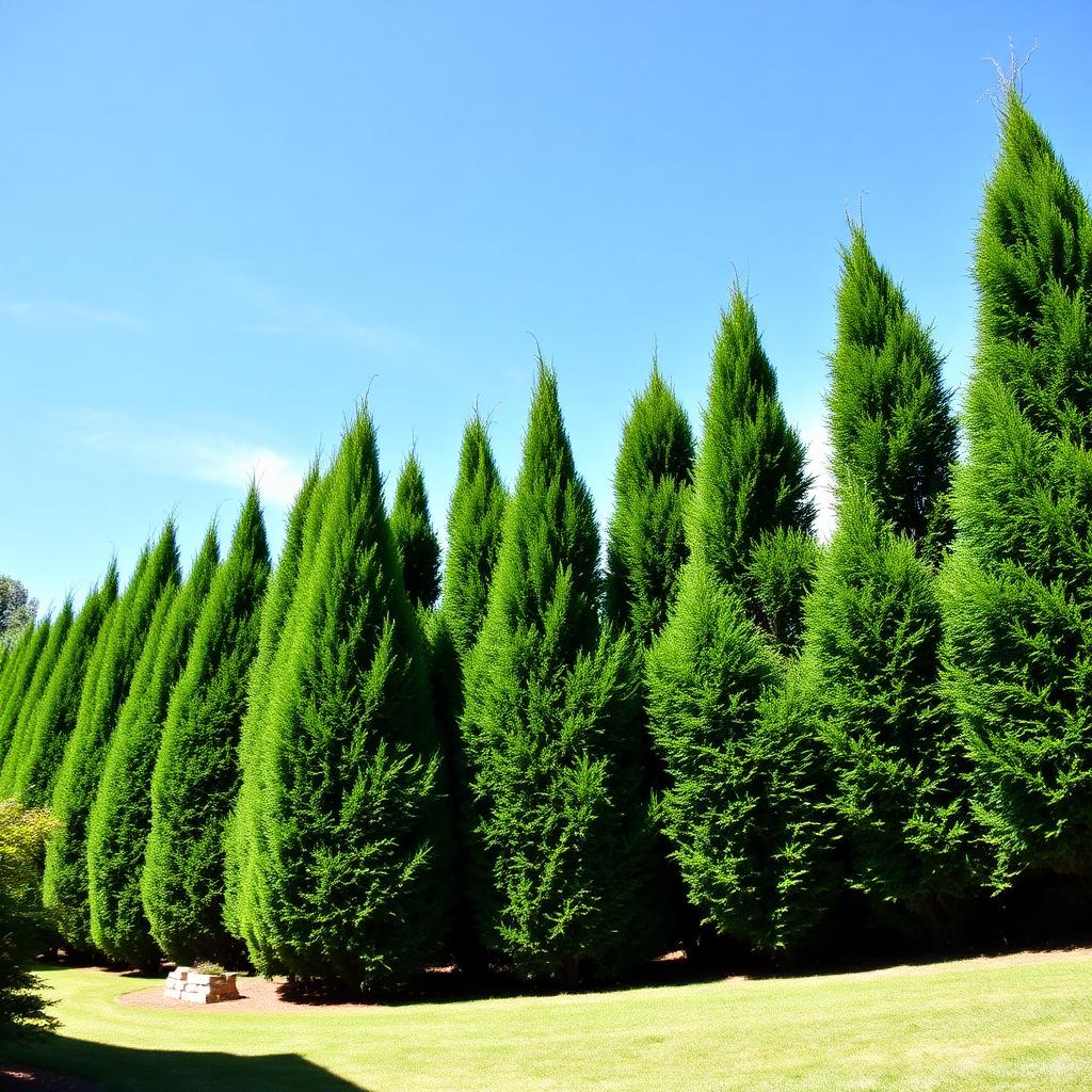 Privacy arborvitae trees